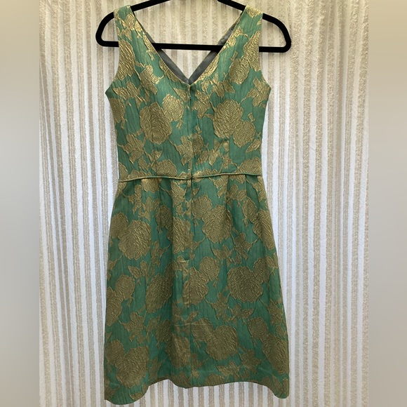 Vintage handmade teal and gold dress in beautiful condition - Picture 3 of 4